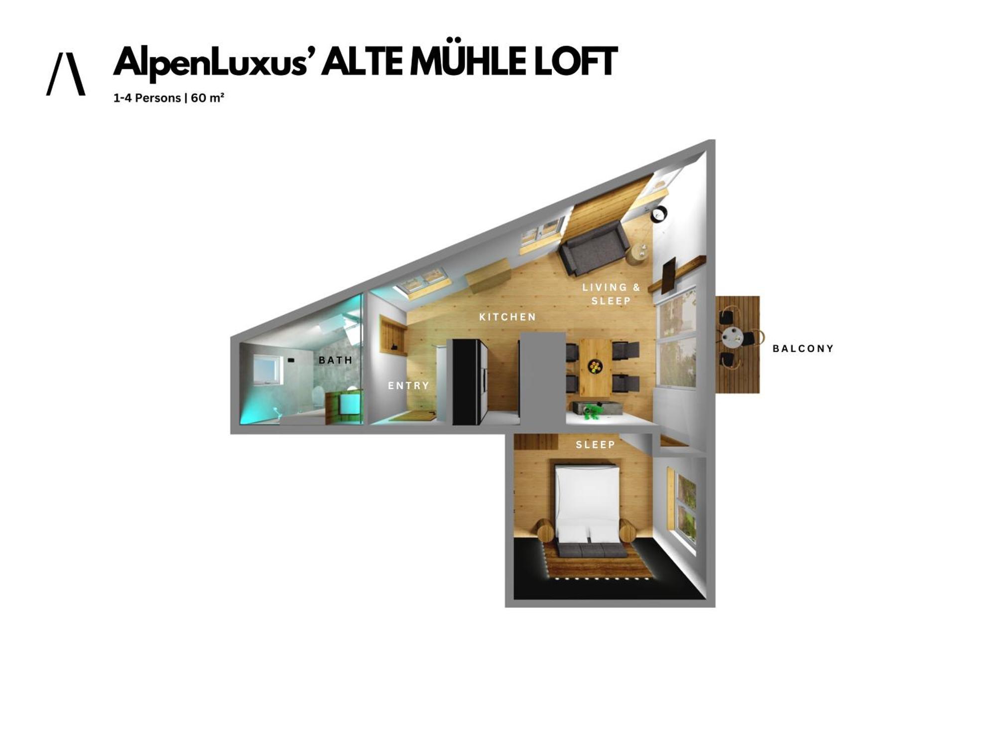 Alte Muehle Loft - Balcony & Car Park By Alpenluxus Appartements ブリックレック エクステリア 写真